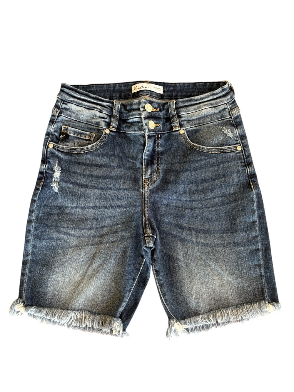 Kancan Bermuda Cut Off Blue Denim Jean Shorts Size 27